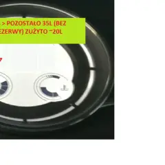 Wskaźnik paliwa w Renault Megane 2 pokazuje 35L pozostałe (bez rezerwy), zużyto ok. 20L.