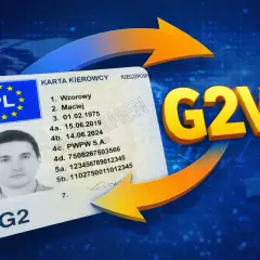 Karta kierowcy G2. G2V2 symbolizuje proces, gdzie odesłać kartę kierowcy.