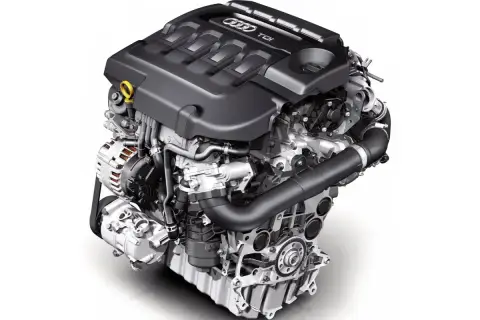 Nowoczesny silnik 2.0 TDI z turbosprężarką, gotowy do montażu w samochodzie.