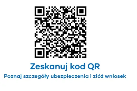 Skanuj kod QR, by poznać szczegóły assistance midi Uniqa i złożyć wniosek.