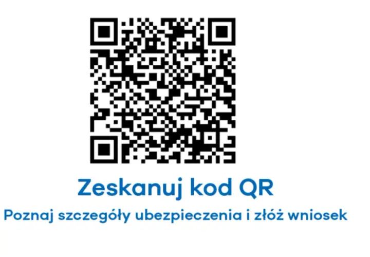 Skanuj kod QR, by poznać szczegóły assistance midi Uniqa i złożyć wniosek.