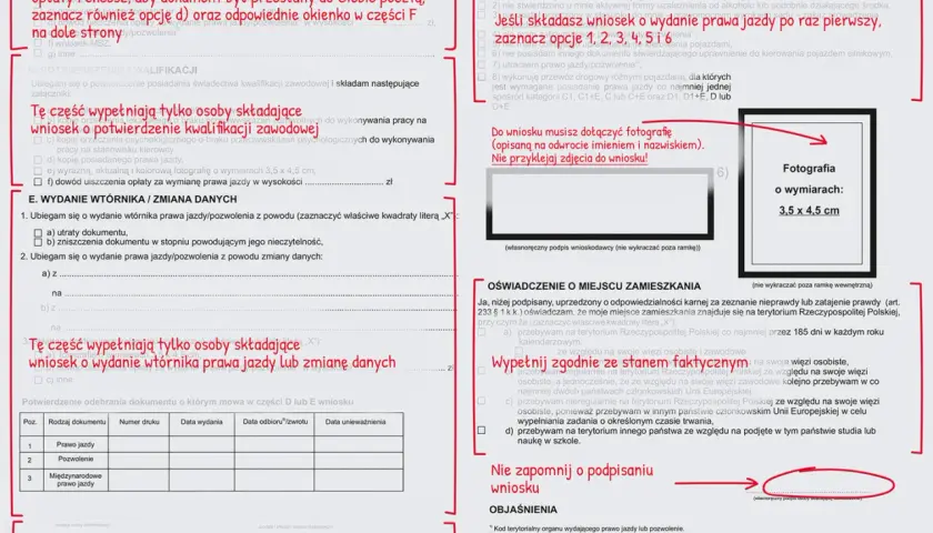 Profil kandydata na kierowcę: zdjęcie 3,5 x 4,5 cm do wniosku o prawo jazdy.