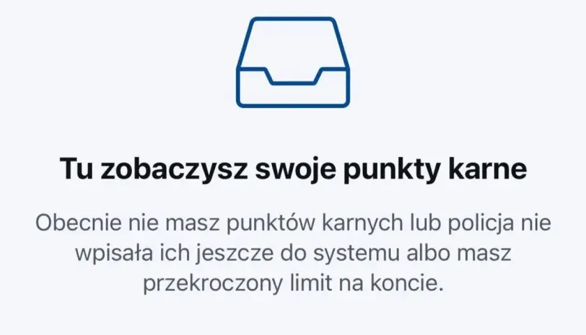Tu sprawdzisz, ile punktów karnych ma młody kierowca. Obecnie brak wpisów lub przekroczony limit.