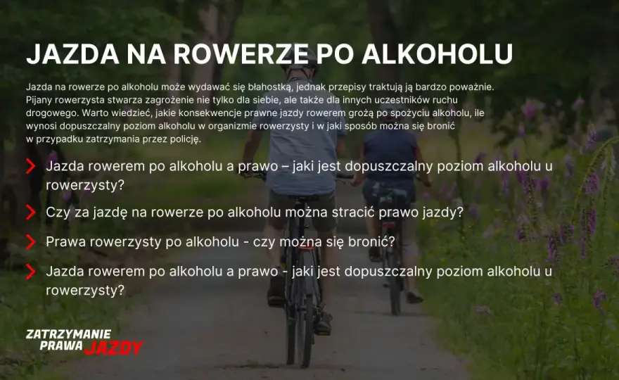 Jazda rowerem po alkoholu: Czy stracisz prawo jazdy na samochód?